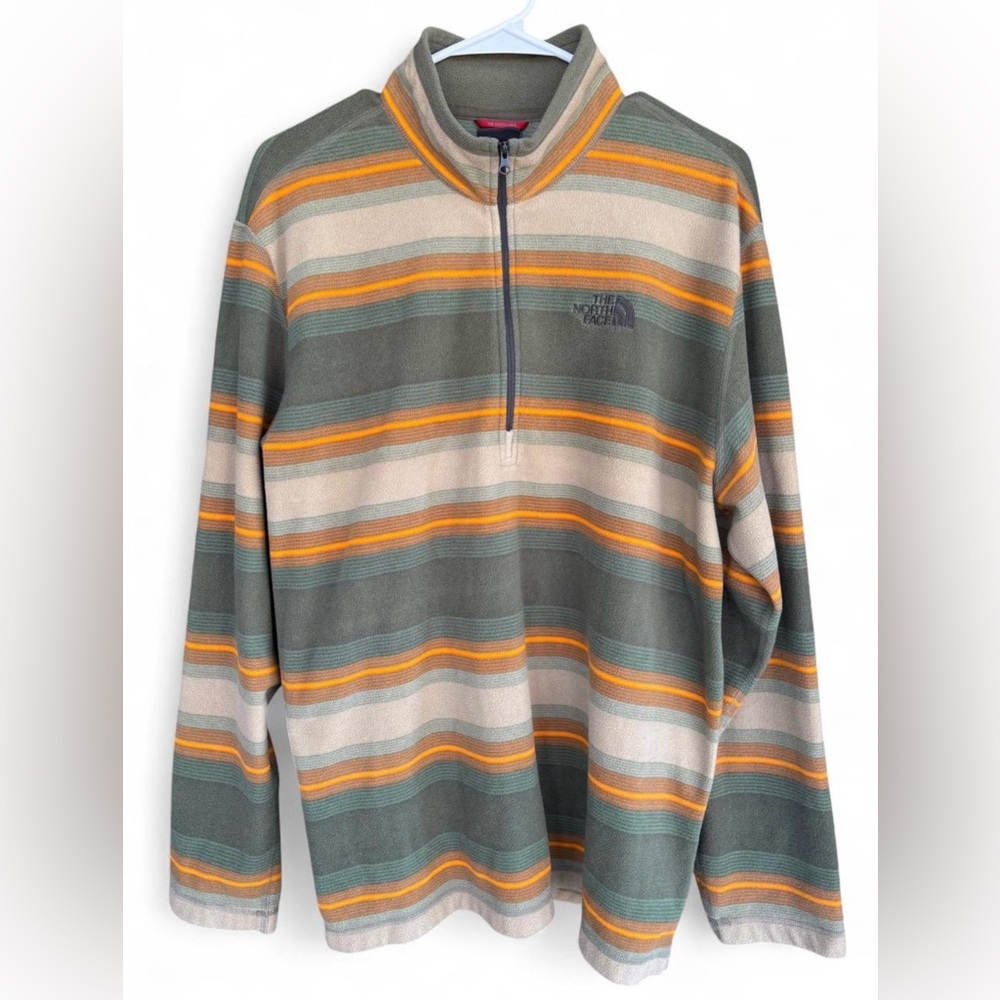 The North Face Fleece‎ 1/4 Zip Pullover Mens Size Large Long Sleeve Striped